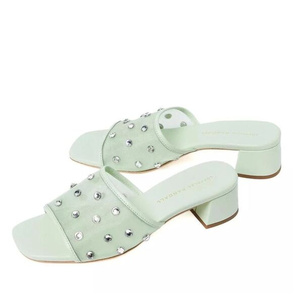 Loeffler Randall Brooke Mesh Mid Heel Mule Sandals w/ Crystal Embellishment NWT - Picture 3 of 11
